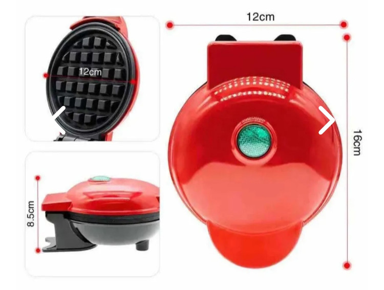 مینی وافل ساز دایرهای مدل WP-MK03 (رنگ قرمز)