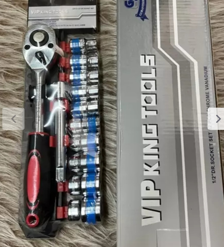 آچار بکس ۱۲ پارچه ریلی درایو ۱/۲ کیفیت بالا درجه یک برند vip king tools