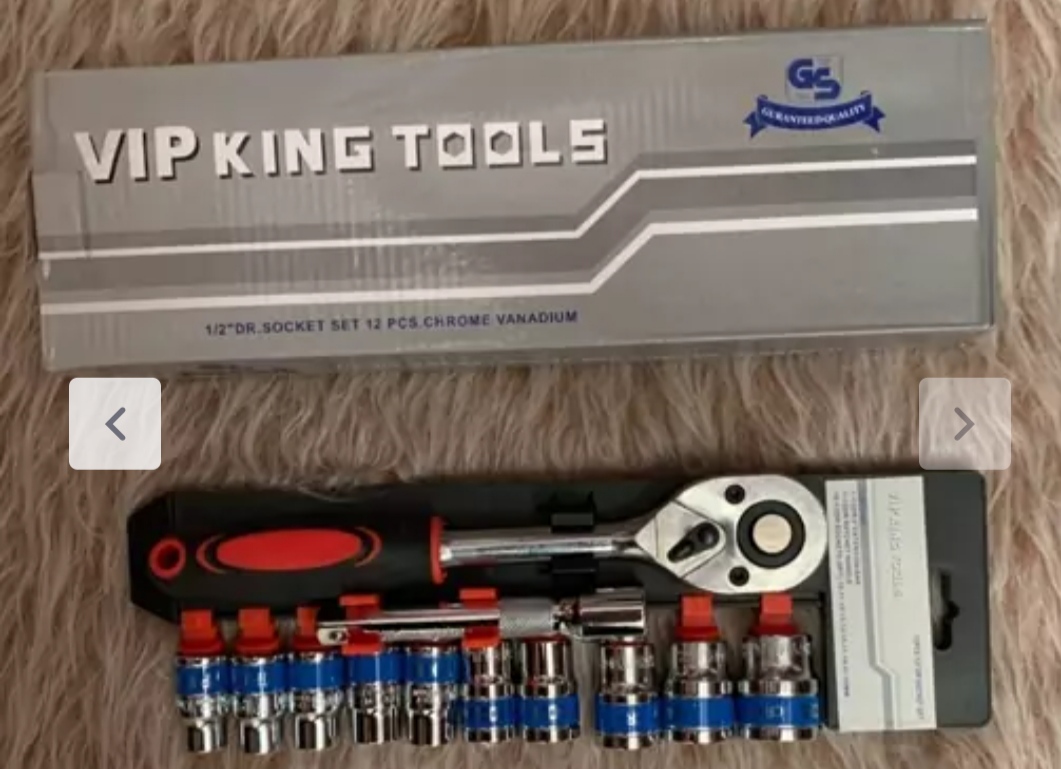 آچار بکس ۱۲ پارچه ریلی درایو ۱/۲ کیفیت بالا درجه یک برند vip king tools